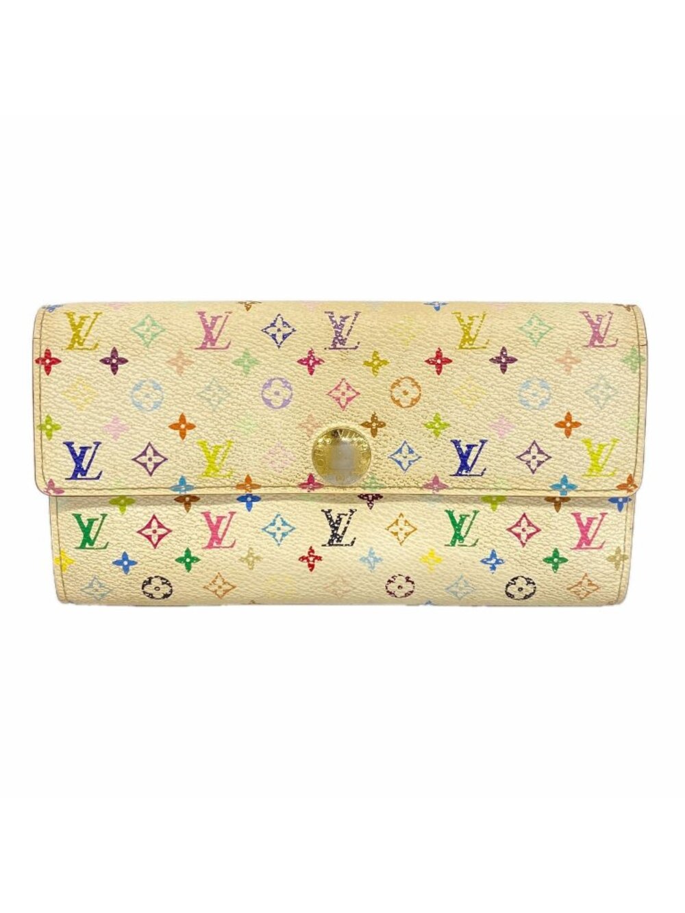 Louis Vuitton Wallet Monogram Multicolor Pochette Porte Monnaie Credit Blanc
